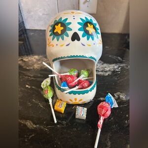 Colorful Sugar Skull Candy Holder